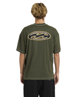 The Billabong Mens Bad Dog Pill Wave OG T-Shirt in Rifle Green