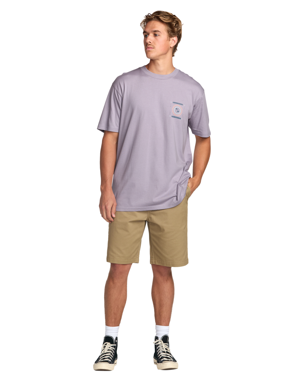 The Billabong Mens Spun Out Premium T-Shirt in Light Purple