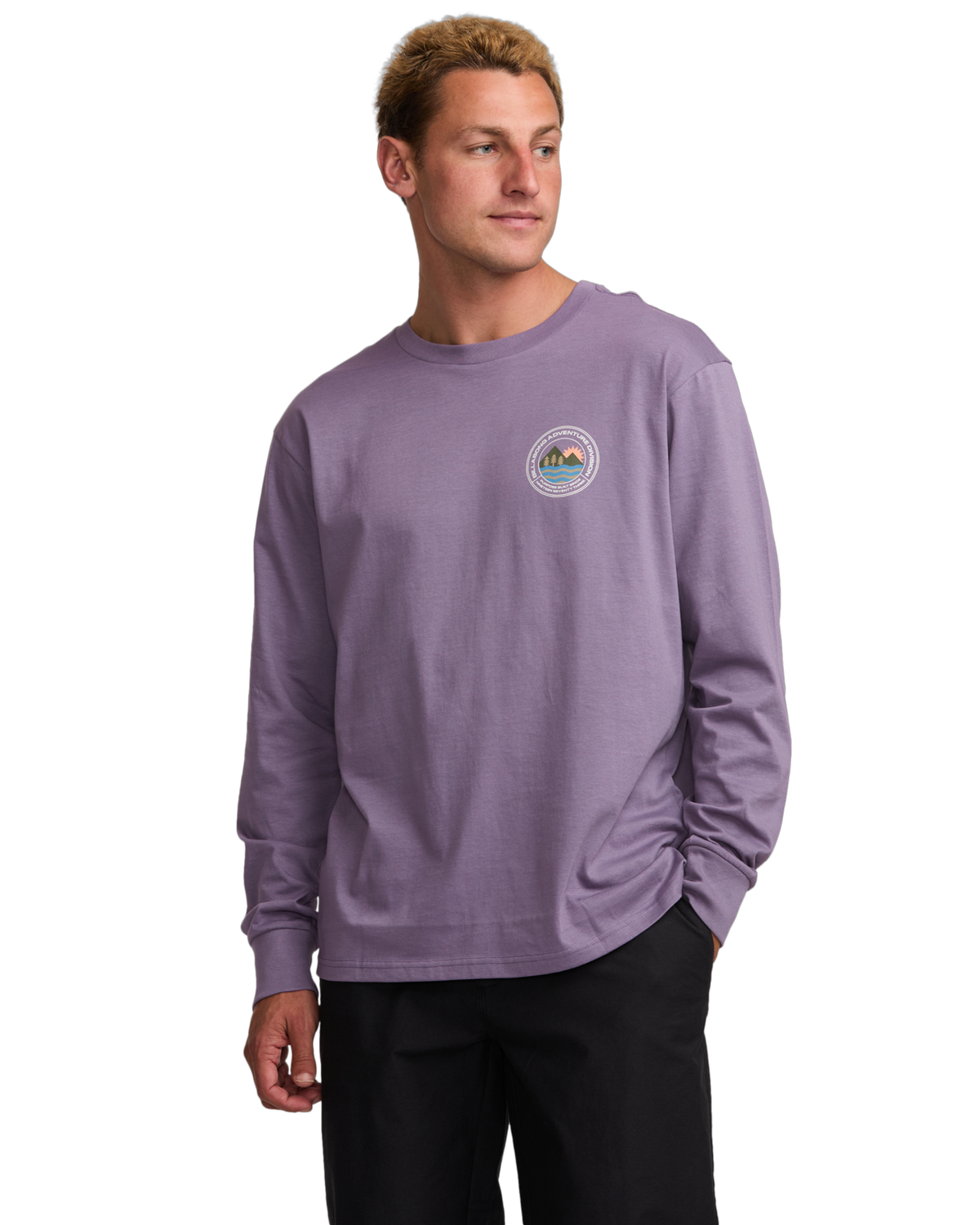 The Billabong Mens Adventure Division Rockies Long Sleeve T-Shirt in Lavender