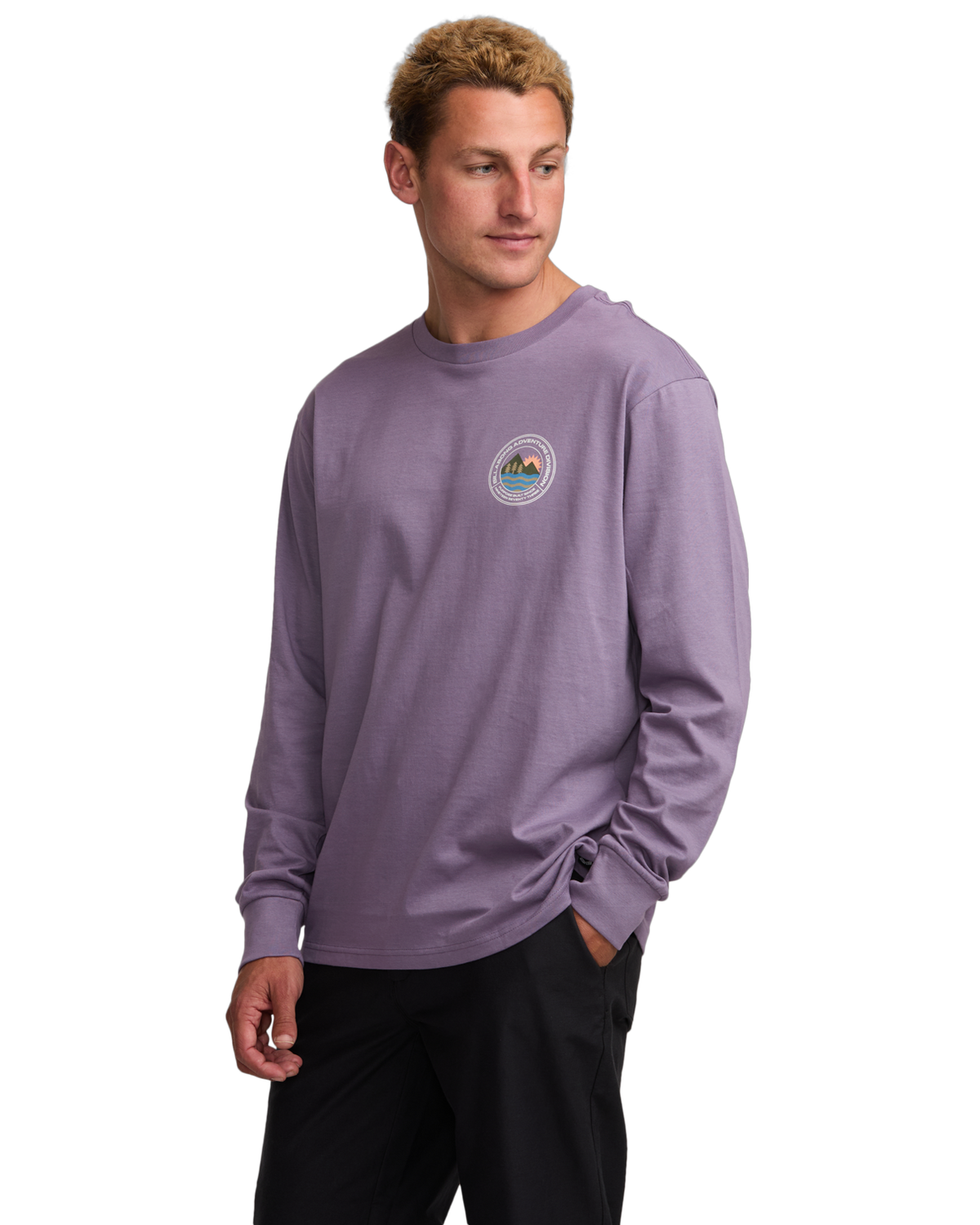 The Billabong Mens Adventure Division Rockies Long Sleeve T-Shirt in Lavender