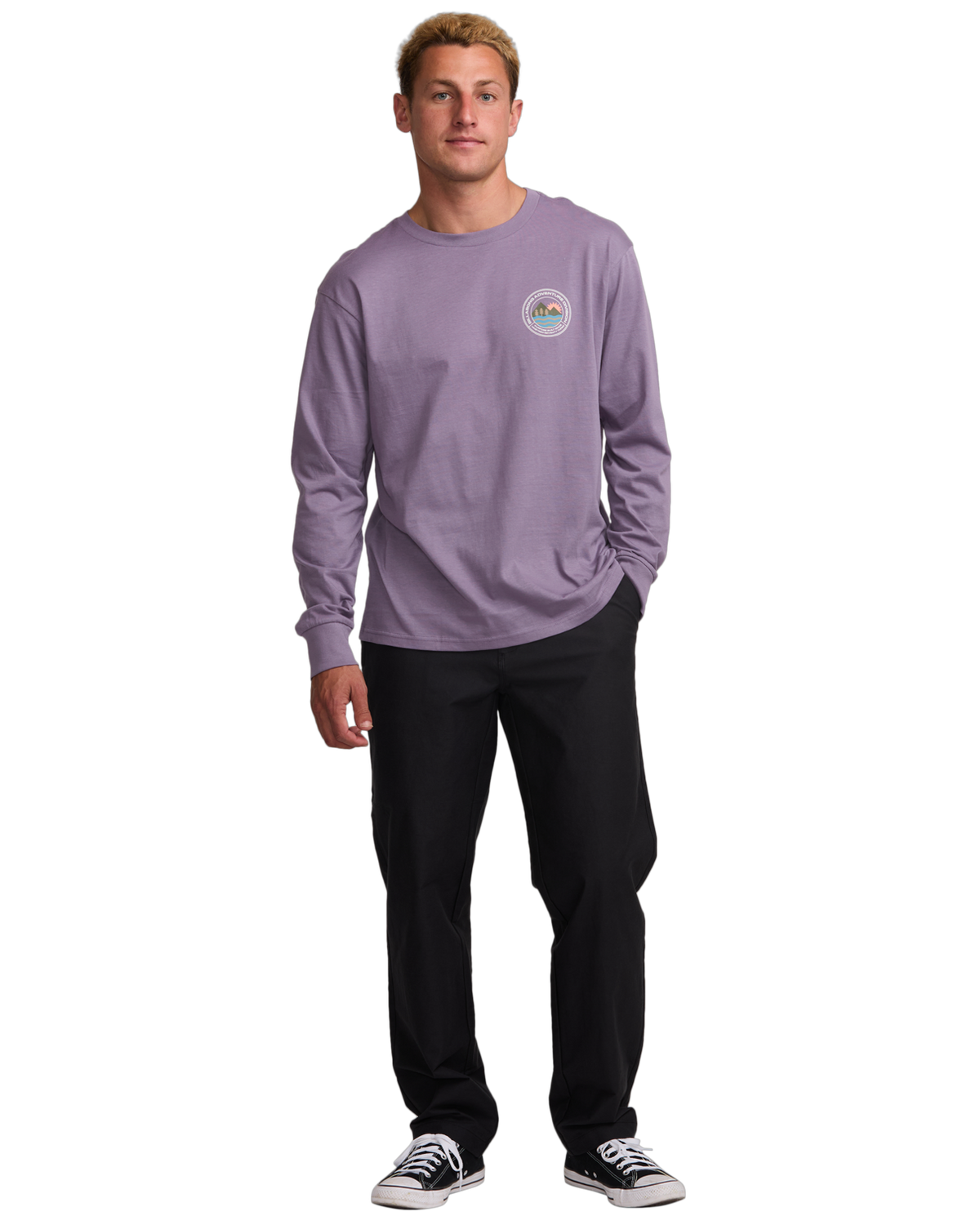 The Billabong Mens Adventure Division Rockies Long Sleeve T-Shirt in Lavender