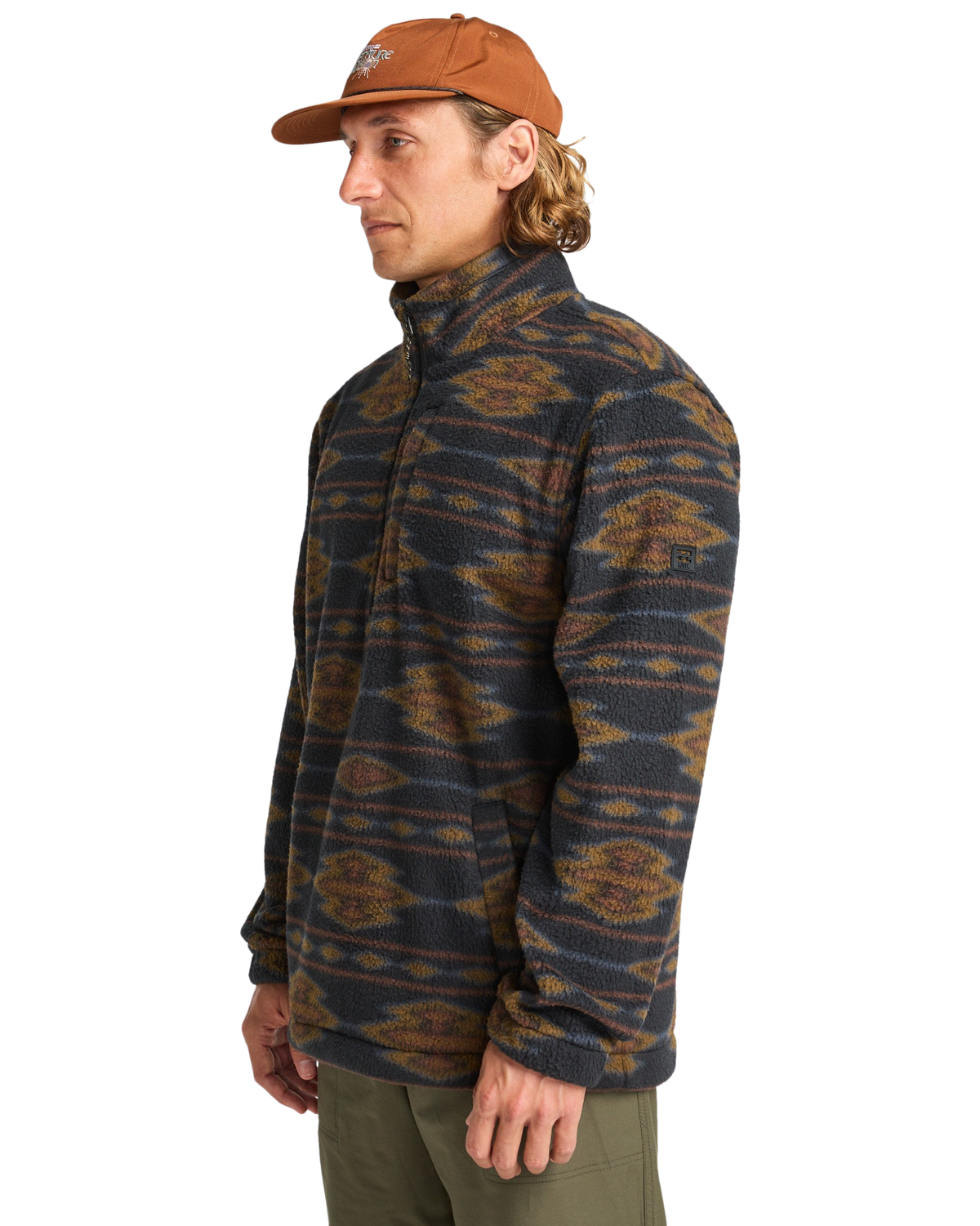 Adventure Division Boundary Mock 1/2 Zip Fleece Jacket in Black 1