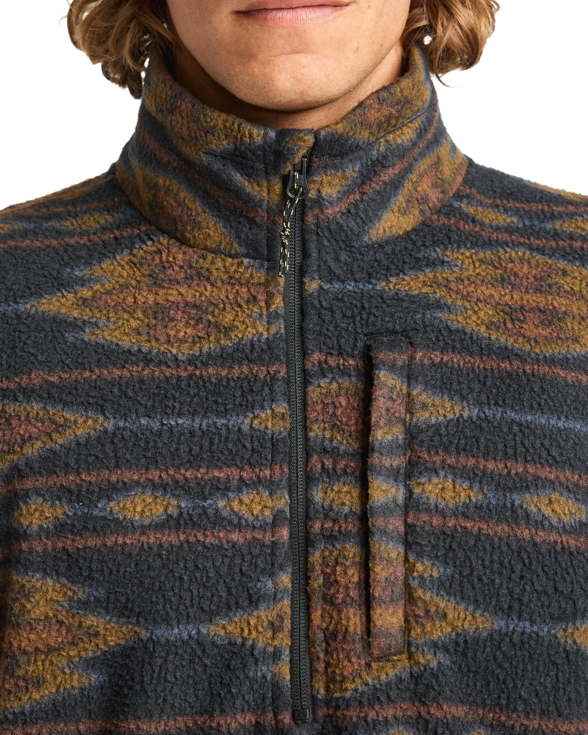 Adventure Division Boundary Mock 1/2 Zip Fleece Jacket in Black 1