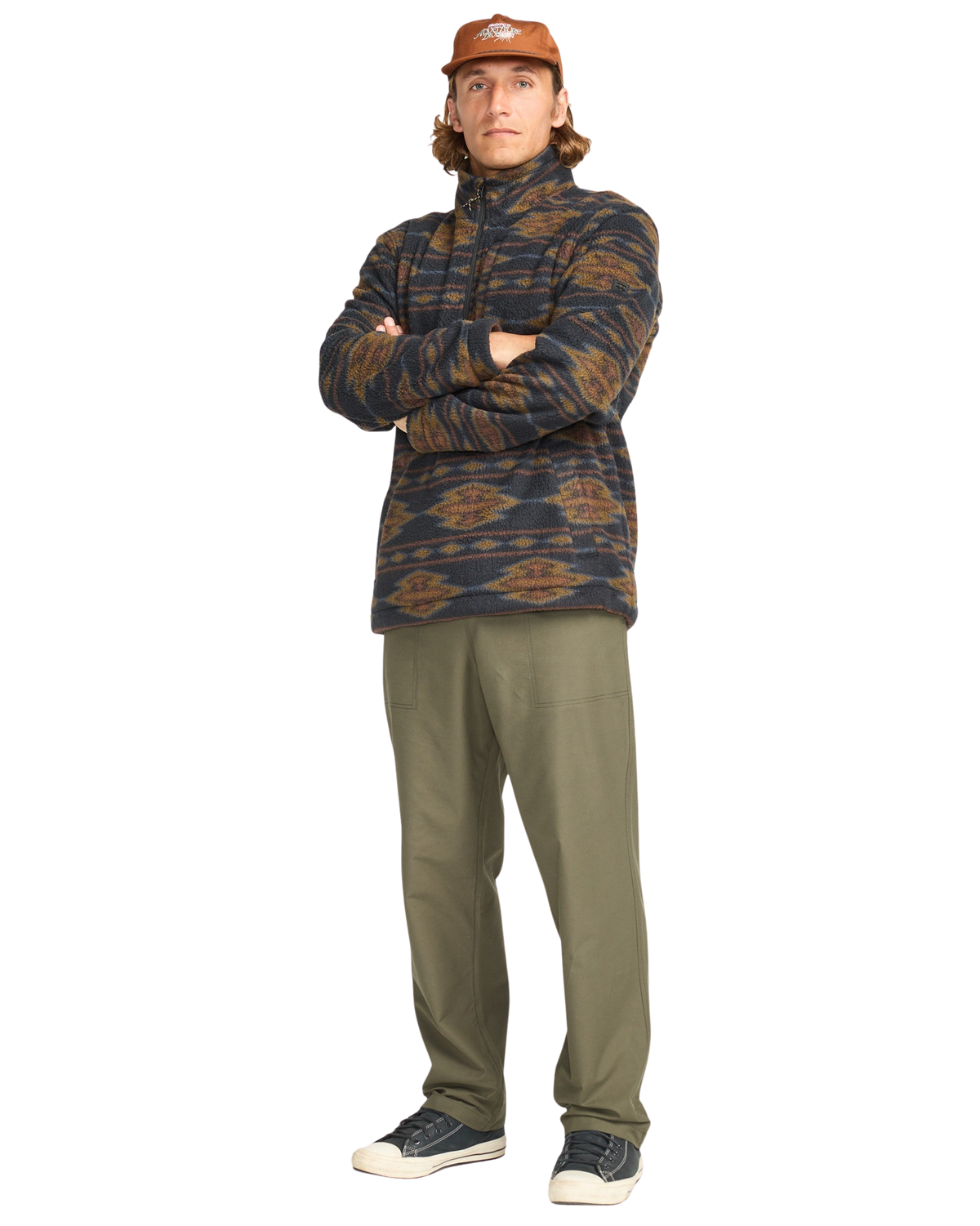 Adventure Division Boundary Mock 1/2 Zip Fleece Jacket in Black 1