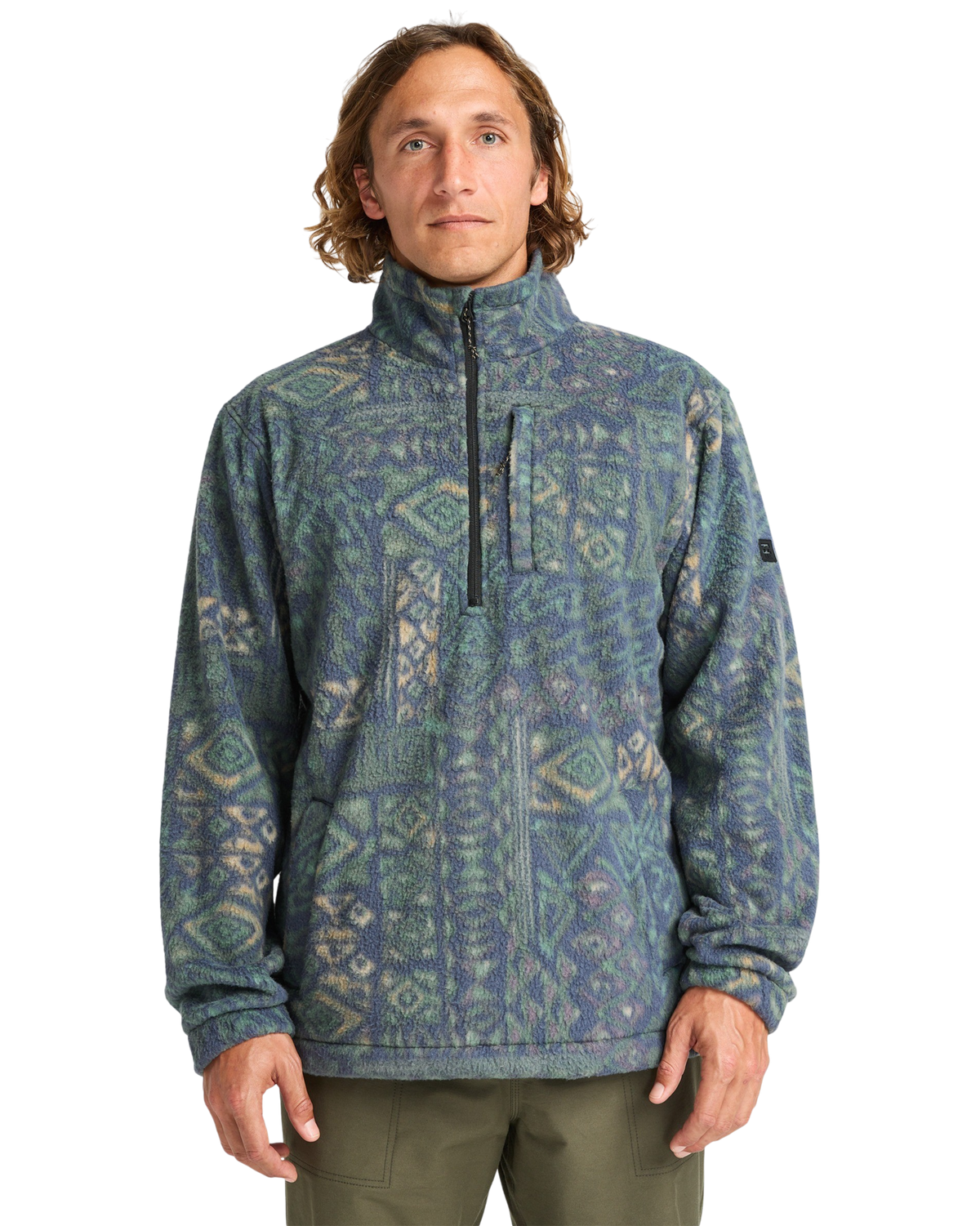 Adventure Division Boundary Mock 1/2 Zip Fleece Jacket in Navy