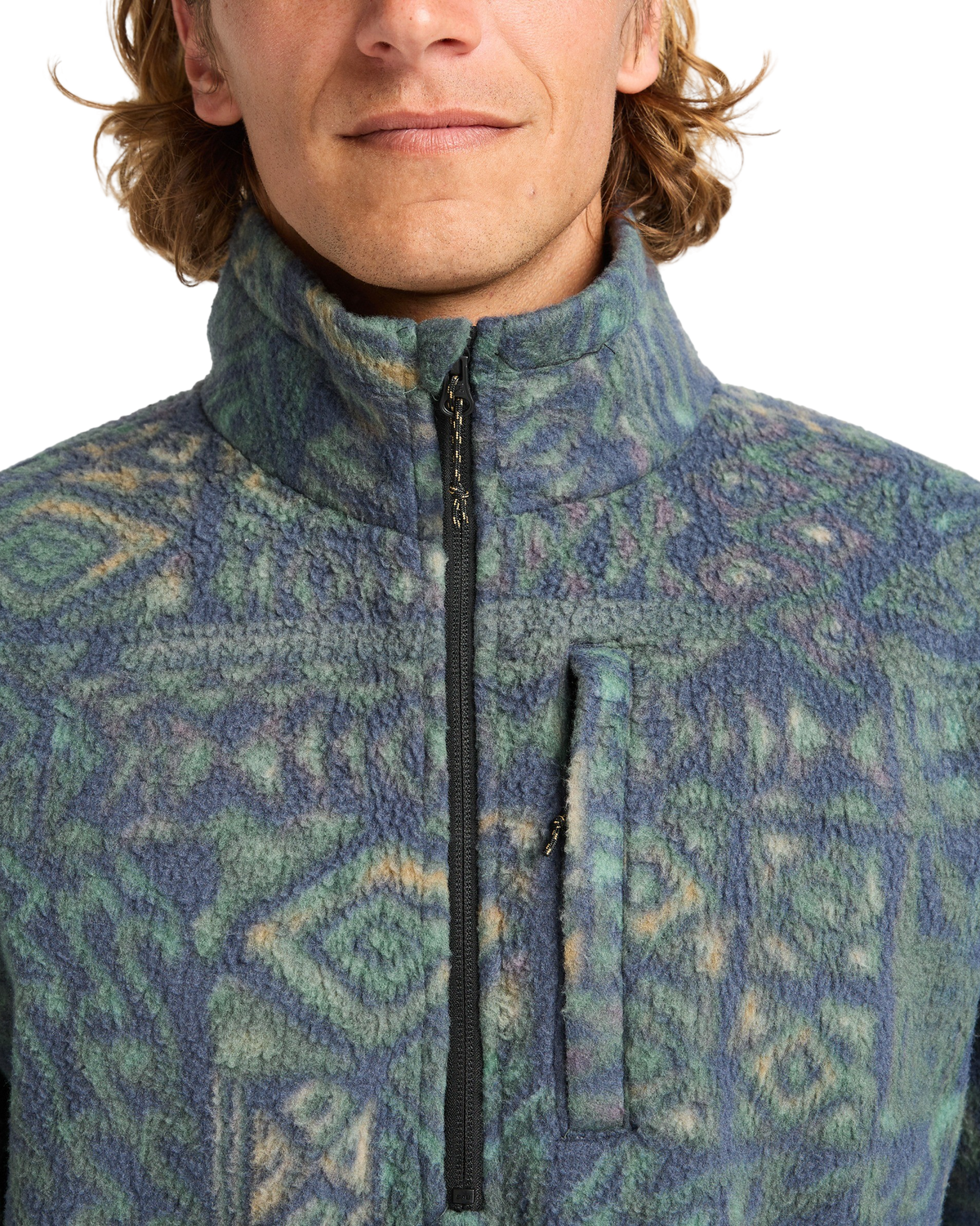 Adventure Division Boundary Mock 1/2 Zip Fleece Jacket in Navy
