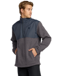 The Billabong Mens Adventure Division Boundary Blocked Mock Fleece Jacket in Dusty Purple