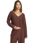 The Billabong Womens All I Need Tropics Cardigan in Choc Chip