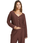 The Billabong Womens All I Need Tropics Cardigan in Choc Chip
