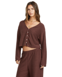 The Billabong Womens All I Need Tropics Cardigan in Choc Chip