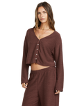 The Billabong Womens All I Need Tropics Cardigan in Choc Chip