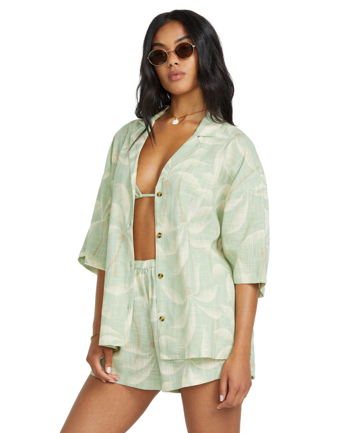 The Billabong Womens Beach Side Shirt in Pistachio