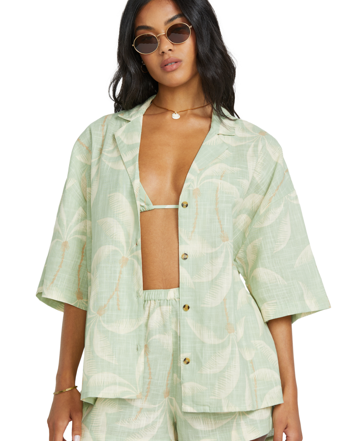 The Billabong Womens Beach Side Shirt in Pistachio