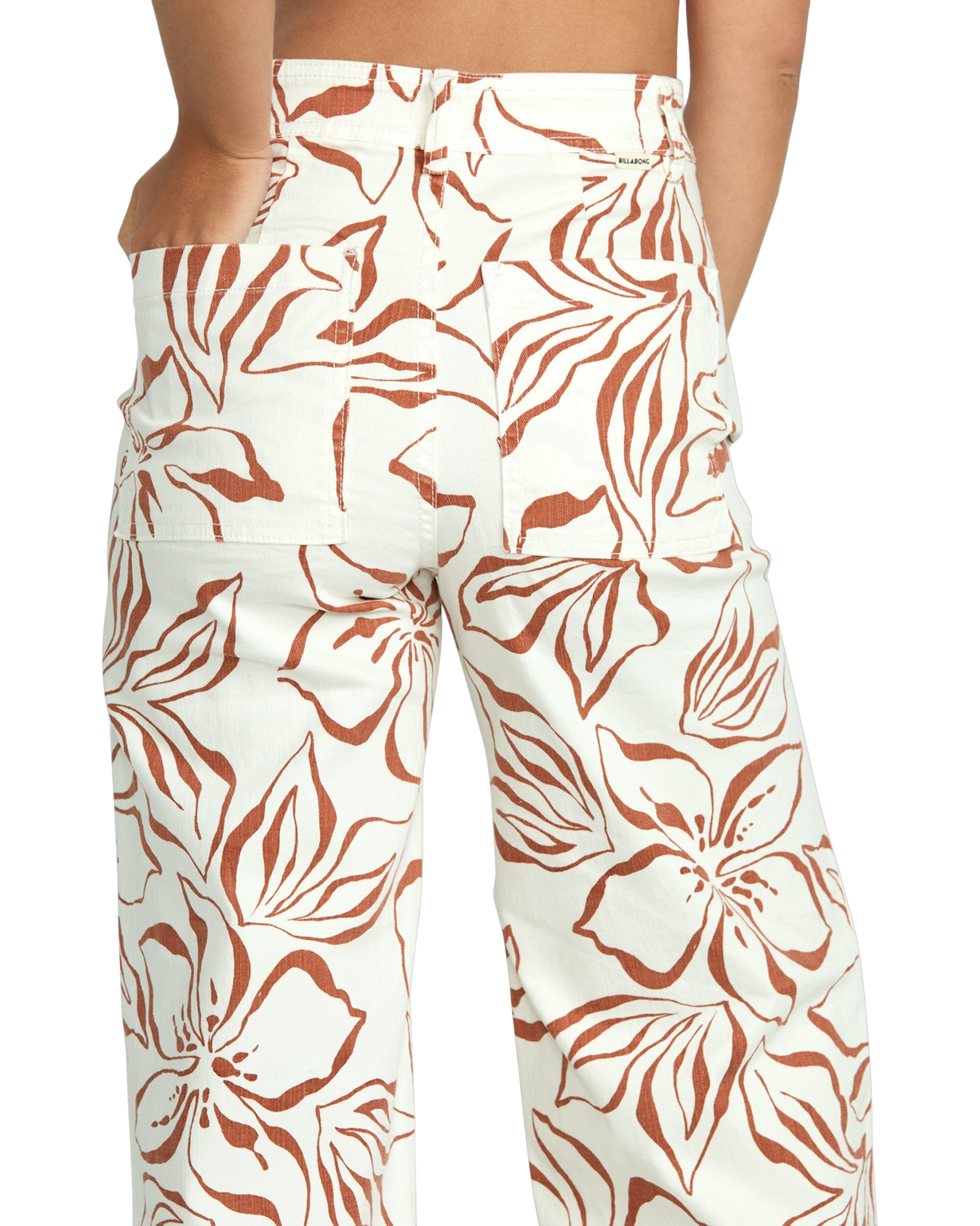 Free Fall Printed Twill Trousers in Salt Crystal