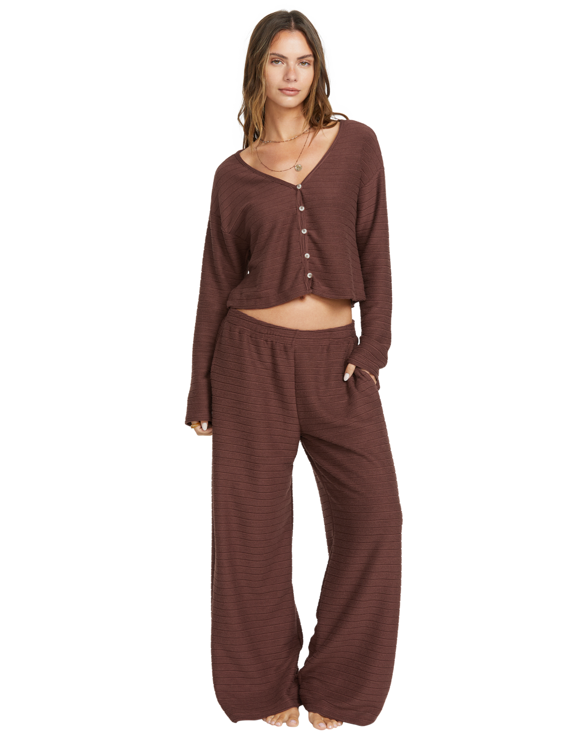 The Billabong Womens All I Need Trousers in Choc Chip