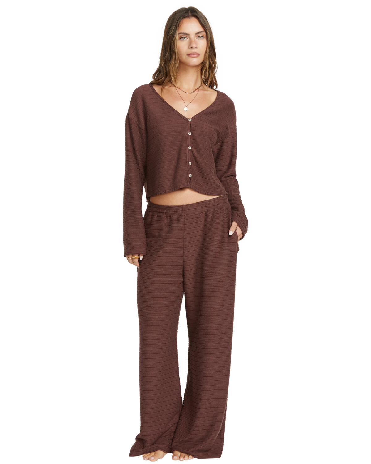 The Billabong Womens All I Need Trousers in Choc Chip