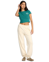 The Billabong Womens Triple Palms Fleece Joggers in Whitecap