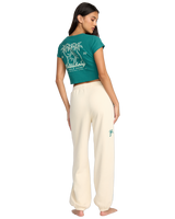 The Billabong Womens Triple Palms Fleece Joggers in Whitecap
