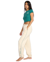 The Billabong Womens Triple Palms Fleece Joggers in Whitecap