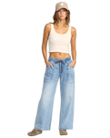The Billabong Womens Zonte Elastic Waist Jeans in Shaded Wash