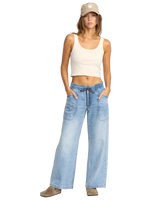 The Billabong Womens Zonte Elastic Waist Jeans in Shaded Wash