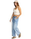 The Billabong Womens Zonte Elastic Waist Jeans in Shaded Wash