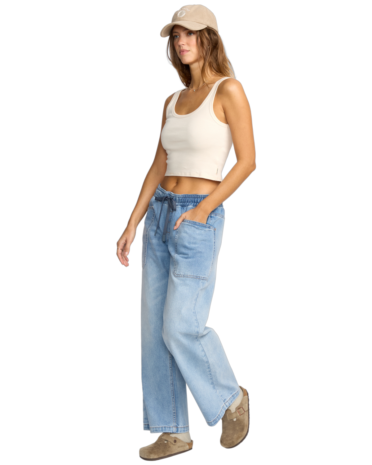 The Billabong Womens Zonte Elastic Waist Jeans in Shaded Wash