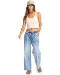 The Billabong Womens Zonte Elastic Waist Jeans in Shaded Wash