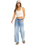The Billabong Womens Zonte Elastic Waist Jeans in Shaded Wash