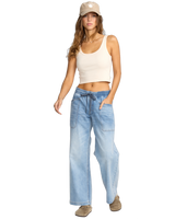 The Billabong Womens Zonte Elastic Waist Jeans in Shaded Wash