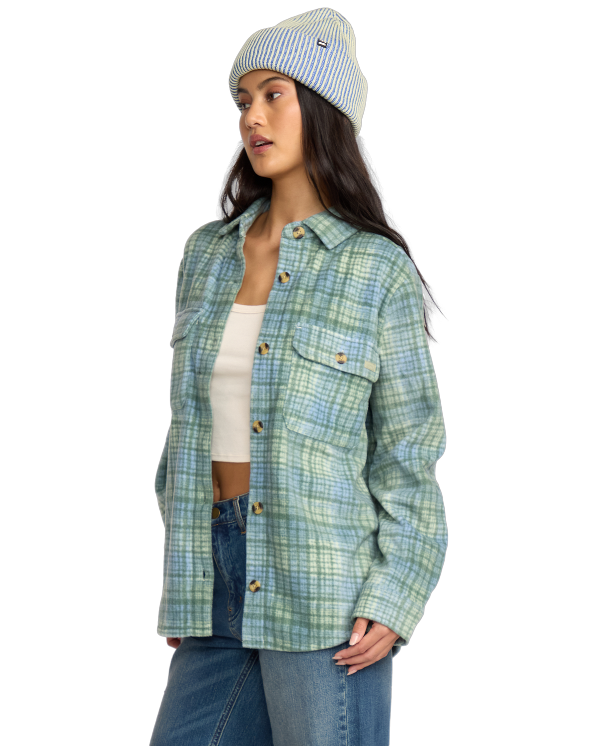 The Billabong Womens Forge Fleece Shacket in Multi