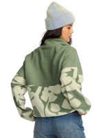 The Billabong Womens Adventure Division Popoyo Snap Fleece Jacket in Seagrass