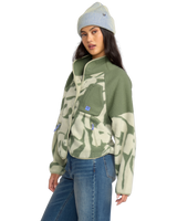 The Billabong Womens Adventure Division Popoyo Snap Fleece Jacket in Seagrass