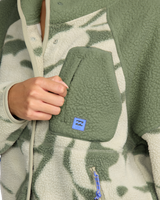 The Billabong Womens Adventure Division Popoyo Snap Fleece Jacket in Seagrass