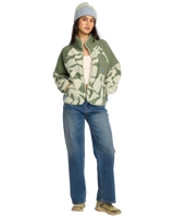 The Billabong Womens Adventure Division Popoyo Snap Fleece Jacket in Seagrass