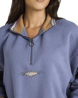 Wave Break 1/2 Zip Sweatshirt in Stone Blue