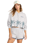 The Billabong Womens Triple Palms Hoodie in Heather Grey