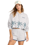 The Billabong Womens Triple Palms Hoodie in Heather Grey