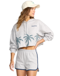 The Billabong Womens Triple Palms Hoodie in Heather Grey