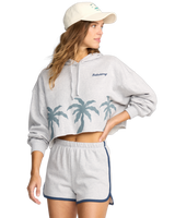 The Billabong Womens Triple Palms Hoodie in Heather Grey