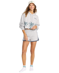 The Billabong Womens Triple Palms Hoodie in Heather Grey