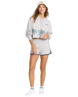 The Billabong Womens Triple Palms Hoodie in Heather Grey