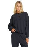The Billabong Womens So Typical Sweatshirt in Black Pebble