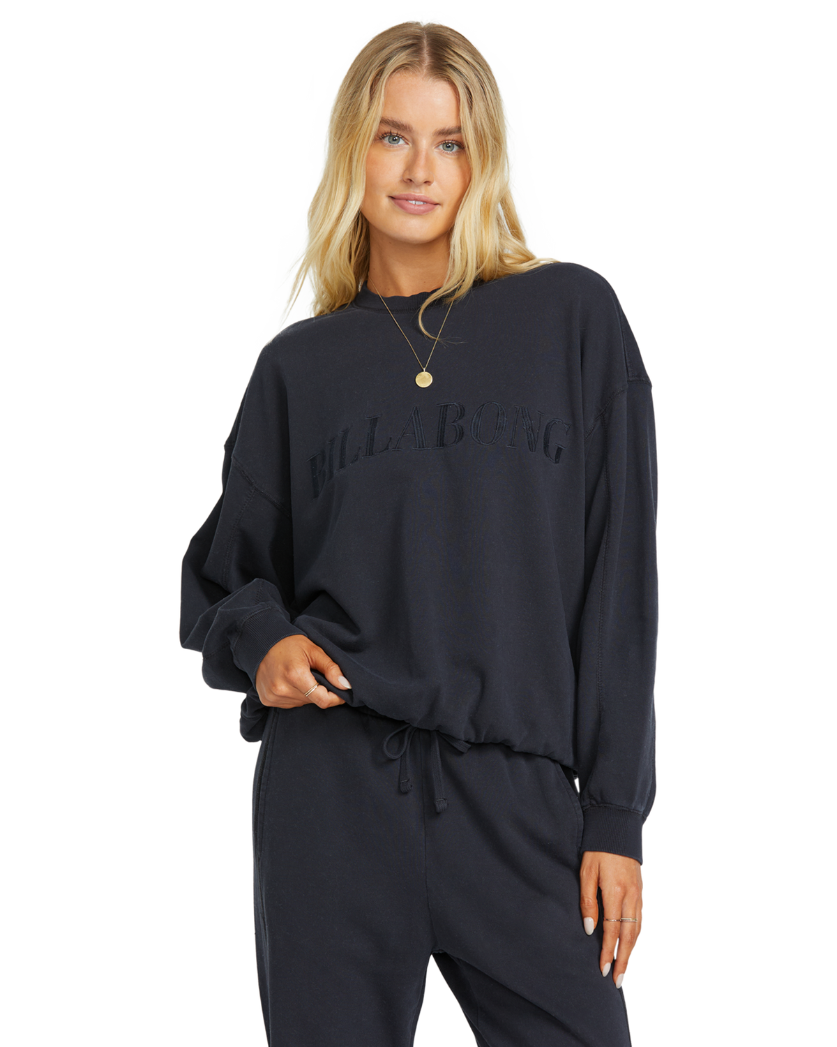 The Billabong Womens So Typical Sweatshirt in Black Pebble