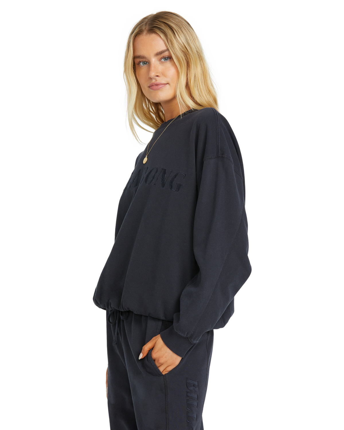 The Billabong Womens So Typical Sweatshirt in Black Pebble