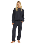 The Billabong Womens So Typical Sweatshirt in Black Pebble