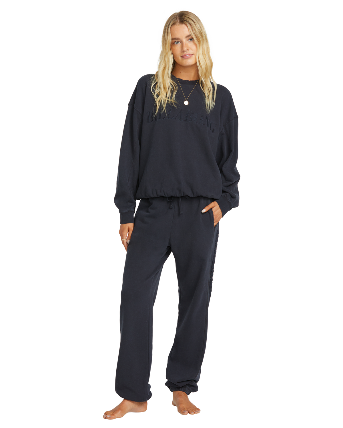 The Billabong Womens So Typical Sweatshirt in Black Pebble