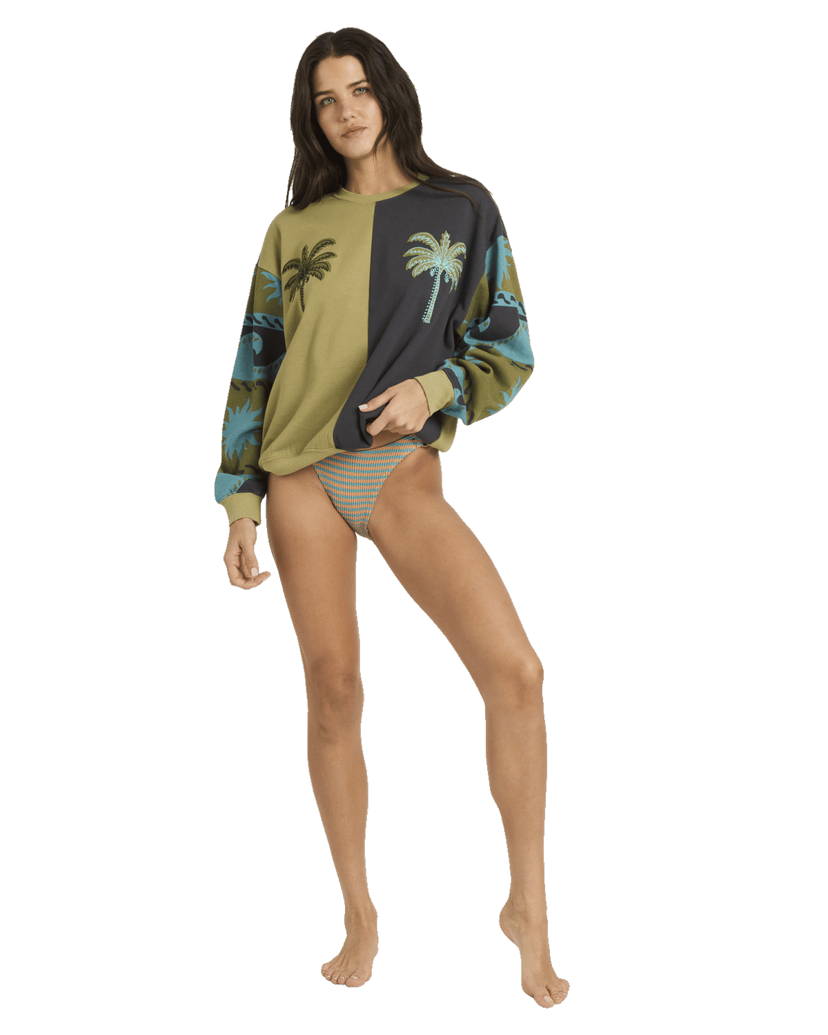 Split Palm Kendal Sweatshirt in Cedar