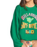 The Billabong Womens Mami Wata Kendall Crew Sweatshirt in Emerald Green