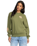 The Billabong Womens Sun Wave Livin Kendal Sweatshirt in Luv Army